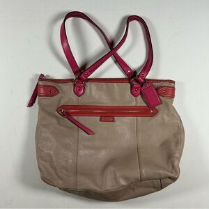 Coach F23922 Daisy Spectator Leather Purse - Tan / Pink